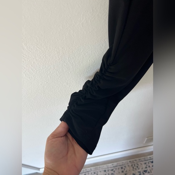 Sympli Black Elastic Waist Jersey Knit Wrinkle Resistant Ruched Cuff Legging - Picture 4 of 7